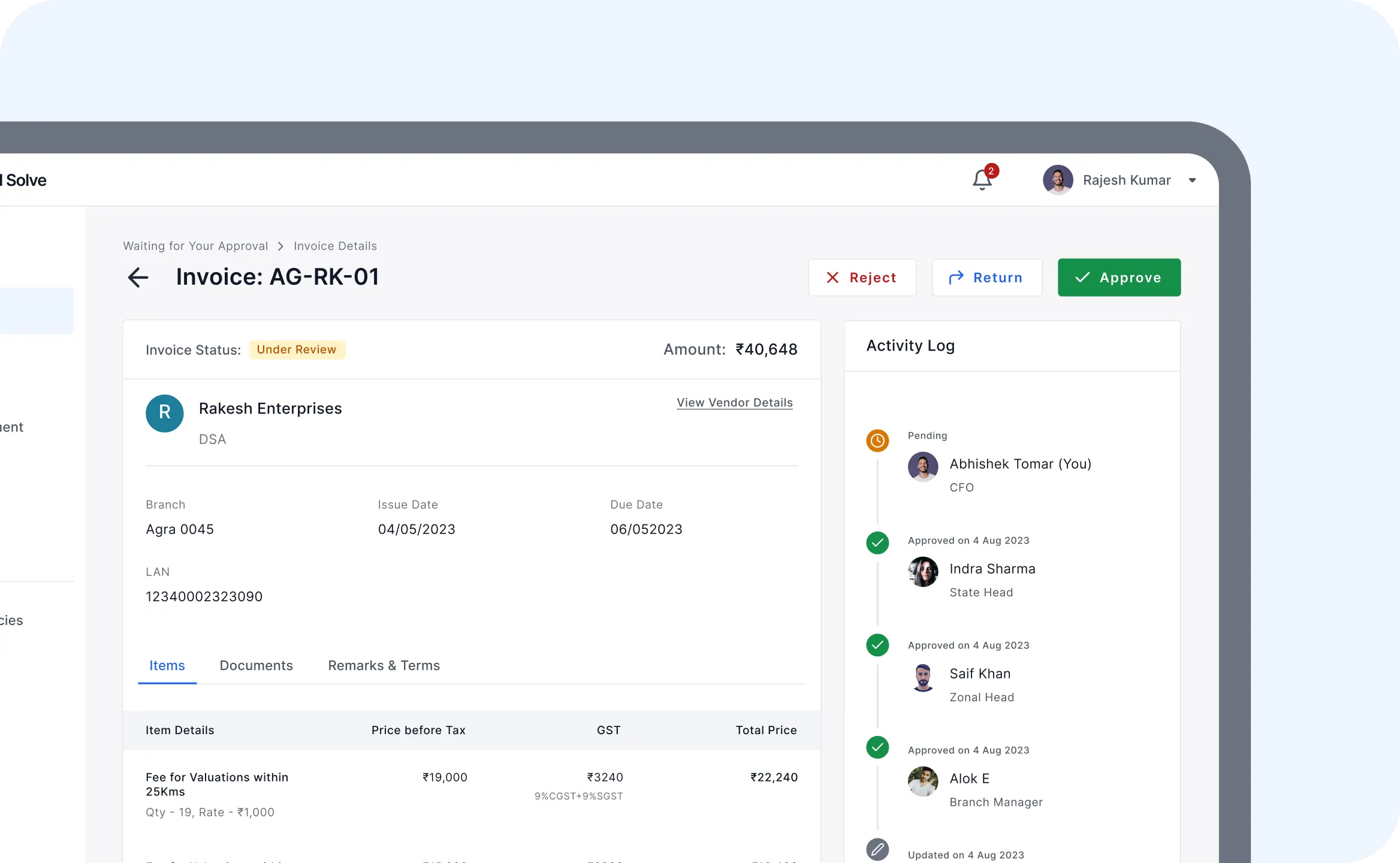 Invoice Approvals Supporting