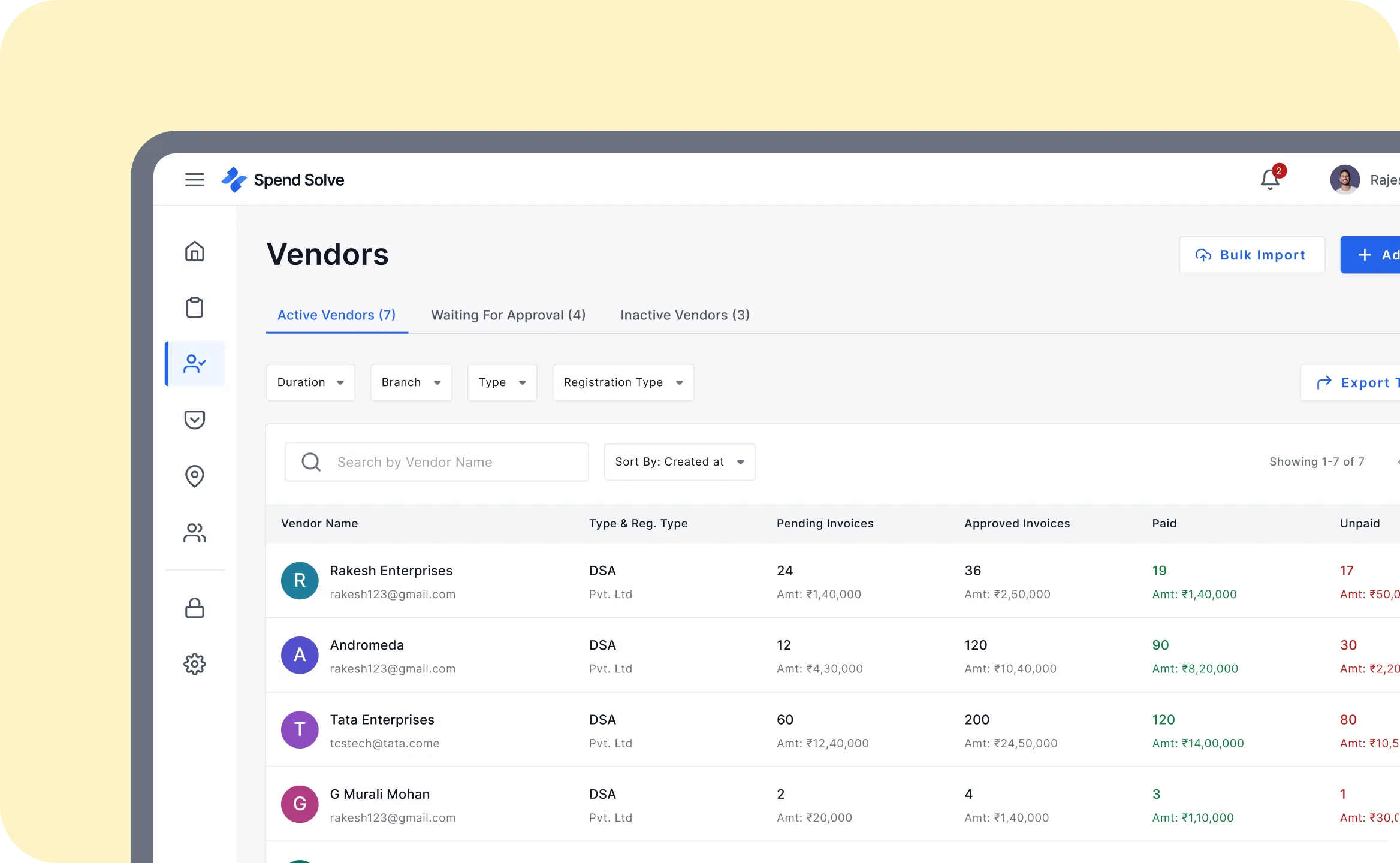 Vendor Management Supporting